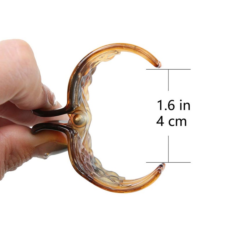 minihope Women's And Girls`s Classics 4 Medium Claw Clips, Great for Easily Pulling Up Your Hair,Pefrect for All Hair Types, Plastic Material, Black and Brown Colors, 4 Count (Pack of 1) - Image 3